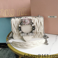 Miu Miu Miv Lady Shoulder Bag in Matelasse Nappa Leather 5BD084 White 2022