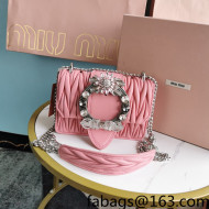 Miu Miu Miv Lady Shoulder Bag in Matelasse Nappa Leather 5BD084 Pink 02 2022