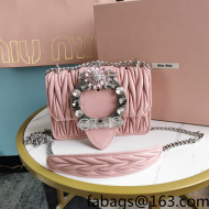 Miu Miu Miv Lady Shoulder Bag in Matelasse Nappa Leather 5BD084 Light Pink 2022