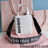 Miu Miu Cire Handbag in Matelasse Leather 5BA220 White 2022