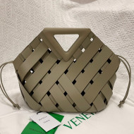 Bottega Veneta Medium Point Bag in Woven Calfskin Taupe Grey 2021