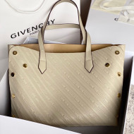 Givenchy Bond Tote Bag in Logo Embossed Calfskin Light Beige 2021