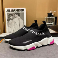 Balenciaga Speed Knit Sock Boot Sneaker Black/Pink 2021 05303
