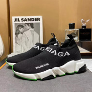 Balenciaga Speed Knit Sock Boot Sneaker Black/Green 2021 05308