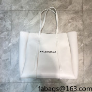 Balenciaga Everyday Medium Tote Bag in White Grained Calfskin 2022 