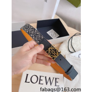Loewe Anagram Canvas and Leather Belt 3.2cm Blue/Gold 2022 99