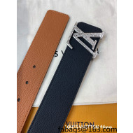 Louis Vuitton Calf Leather Belt 4cm with LV Buckle Black/Brown/Silver 2022 031143