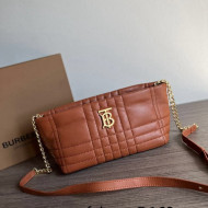Burberry Small Quilted Lambskin Soft Lola Shoulder Bag Maple Brown 2022 804622