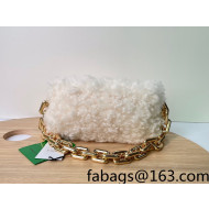Bottega Veneta Shearling Chain Pouch Bag 620230 Popcorn White/Gold 2022