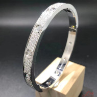 Cartier 18k White Gold 216 Diamonds Paved Love Bracelet N6033602