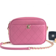 Chanel Lambskin Casual Trip Medium Camera Case Bag AS0140 Pink 2021