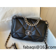 Chanel 19 Lambskin Small 26cm Flap Bag AS1160 Black/Silver 2021 TOP