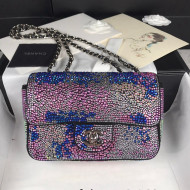 Chanel Crystal Allover Mini Flap Bag Blue/Purple/Silver 2021 