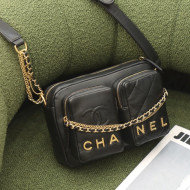 Chanel Calfskin Small Cameara Bag Black 2021 16