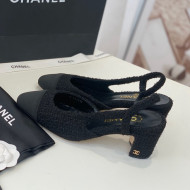 Chanel Tweed Slingback Pumps 6.5cm G31318 Black 2022 20