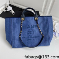 Chanel Deauville Canvas Medium Shopping Bag A67001 Denim Blue 2022  