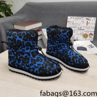 Dolce & Gabbana DG Leopard Print Down Snow Ankle Boots Blue 2021 14