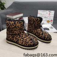 Dolce & Gabbana DG Leopard Print Down Snow Ankle Boots Brown 2021 17