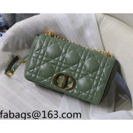 Dior Large Caro Chain Bag in Quilted Macrocannage Calfskin Olive Green 2021