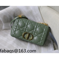 Dior Medium Caro Chain Bag in Quilted Macrocannage Calfskin Olive Green 2021