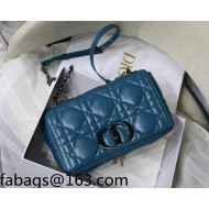 Dior Medium Caro Chain Bag in Quilted Macrocannage Calfskin Ocean Blue 2021