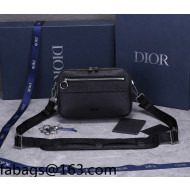 Dior Men's Safari Messenger Bag in Black Grained Leather 2022 93307 03