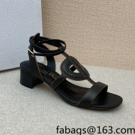Dior Calfskin CD Heel Sandals 4.5cm Black 2022 032232