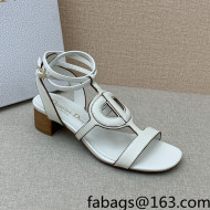 Dior Calfskin CD Heel Sandals 4.5cm White 2022 032231