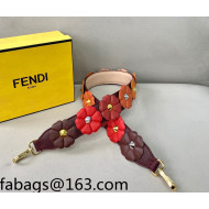 Fendi Strap You Bloom Shoulder Strap Burgundy/Red/Orange 2022