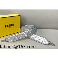 Fendi Strap You FF Leather Shoulder Strap Silver 2022