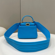 Fendi Peekaboo Iconic XS Bag in Soft Lambskin Blue 2022 8328 