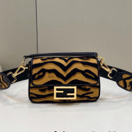 Fendi Baguette Mini Bag in Tiger Jacquard Fabric Black/Yellow 2022 8539