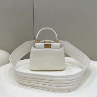 Fendi Peekaboo Iconic XS Bag in Soft Lambskin White 2022 8328 