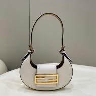 Fendi Cookie Leather Hobo Mini Bag White 2022 8556
