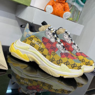 Gucci The Hacker Project Triple S GG Canvas Sneakers Red/Yellow 2021 70