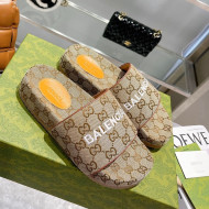 Balenciaga x Gucci GG Canvas Slide Sandals Beige 2021 43
