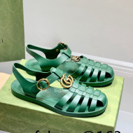 Gucci Men's Strap Flat Sandals Green 2022 02