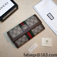 Gucci Ophidia GG Continental Wallet 523153 Brown Leather 2022