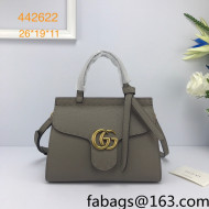 Gucci GG Marmont Medium Top Handle Bag in Grainy Calfskin 442622 Grey 2022
