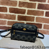 Gucci Ophidia Mini Bag in Black GG Denim Jacquard 517350 2022
