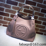 Gucci Interlocking G Leather Medium Top Handle bag 282309 Nude Pink 2022