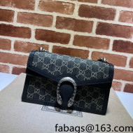 Gucci Dionysus Small Shoulder Bag in Black GG Denim Jacquard 400249 2022