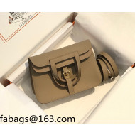 Hermes Halzan 25cm Bag in Togo Calfskin Leather Dove Grey/Gold 2021 08