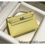 Hermes Kelly Pochette Bag 22cm Chick Yellow/Silver 2022 18