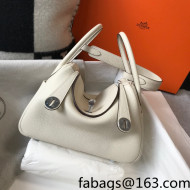 Hermes Lindy 26cm/30cm Bag in Grainy Calfskin Wool White/Silver 2022
