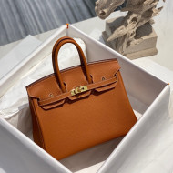 Hermes Birkin 25cm Bag in Togo Calfskin Brown/Gold 2022