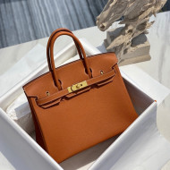 Hermes Birkin 30cm Bag in Togo Calfskin Brown/Gold 2022