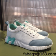 Hermes Bouncing Mesh and Suede Sneakers White/Green 2022 032567
