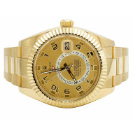 18k Rolex Sky Dweller 326938 Yellow Gold 42MM Gold Dial