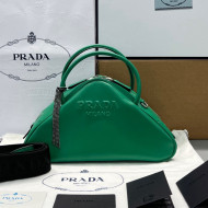 Prada Leather Triangle top Handle Bag 1BB082 Green 2022 